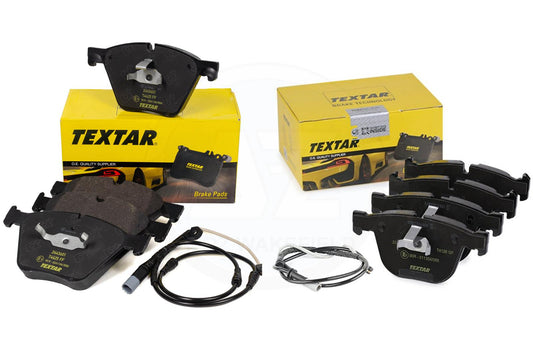 FOR BMW X5 X6 M50d 50i E70 E71 E72 F15 F16 TEXTAR FRONT REAR BRAKE PADS SENSORS