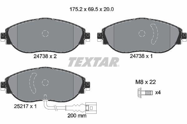 FOR VW GOLF R 2.0 R MK7 FRONT REAR TEXTAR BRAKE PADS SET FR RR