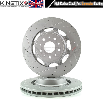 FOR MASERATI GRANTURISMO GRANCABRIO 4.7 V8 4.7 S FRONT REAR BRAKE DISCS PAIR 360mm 330mm KINETIX 257141 | 221253 | 228411