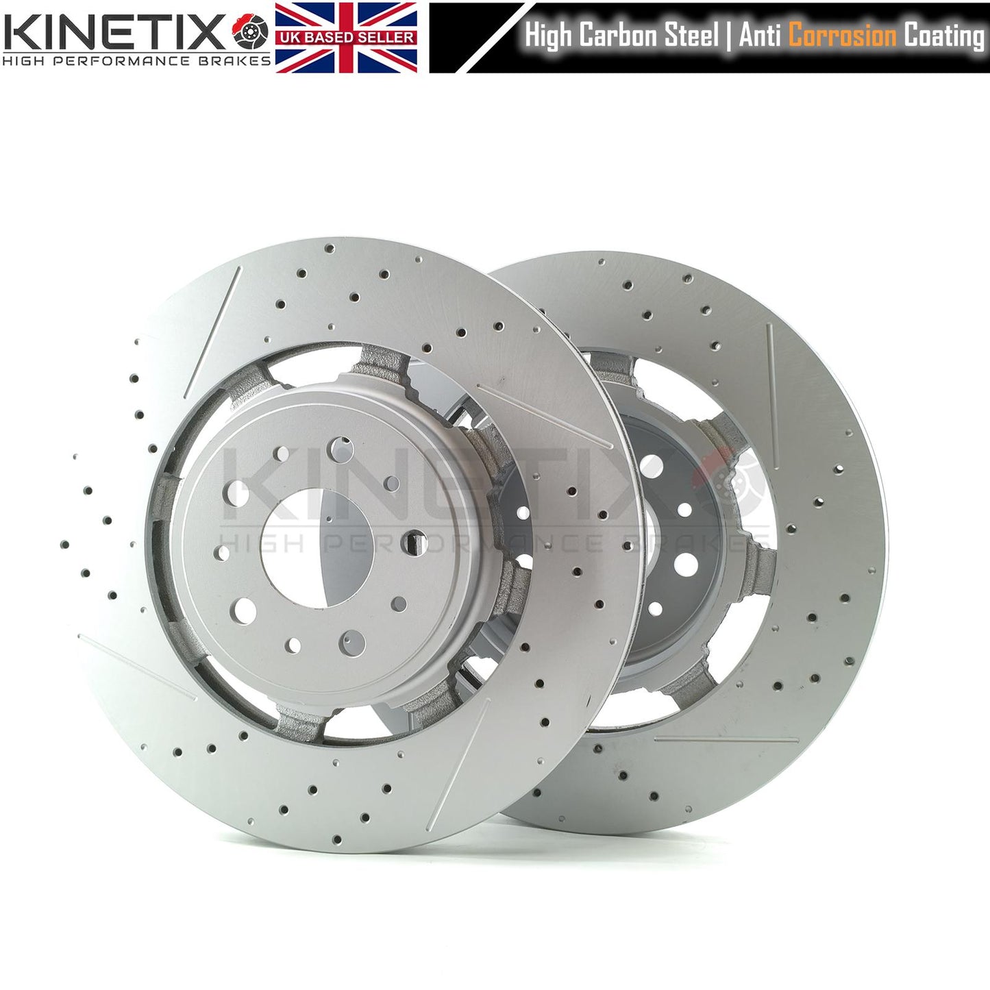 FOR MASERATI GRANTURISMO GRANCABRIO 4.7 V8 4.7 S FRONT REAR BRAKE DISCS PAIR 360mm 330mm KINETIX 257141 | 221253 | 228411