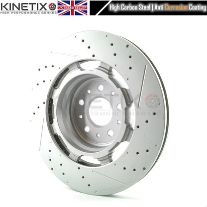 FOR MASERATI GRANTURISMO GRANCABRIO 4.7 V8 4.7 S FRONT REAR BRAKE DISCS PAIR 360mm 330mm KINETIX 257141 | 221253 | 228411