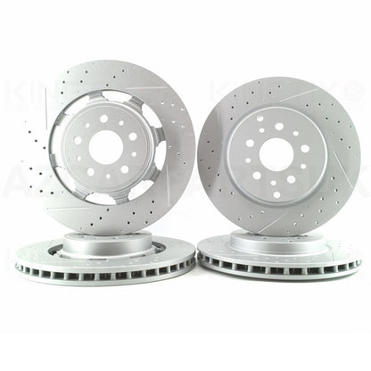 FOR MASERATI GRANTURISMO GRANCABRIO 4.7 V8 4.7 S FRONT REAR BRAKE DISCS PAIR 360mm 330mm KINETIX 257141 | 221253 | 228411