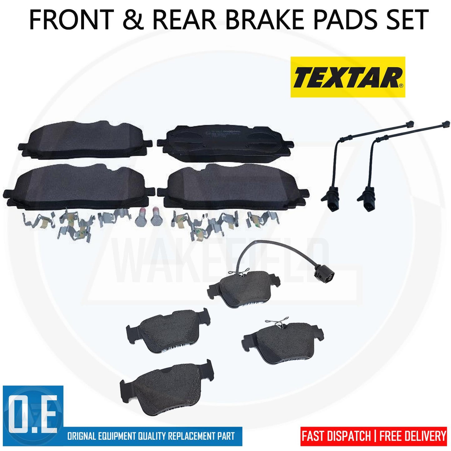 FOR AUDI RS3 8Y 2022- TEXTAR OEM FRONT REAR BRAKE PADS SET WEAR WIRE SENSORS