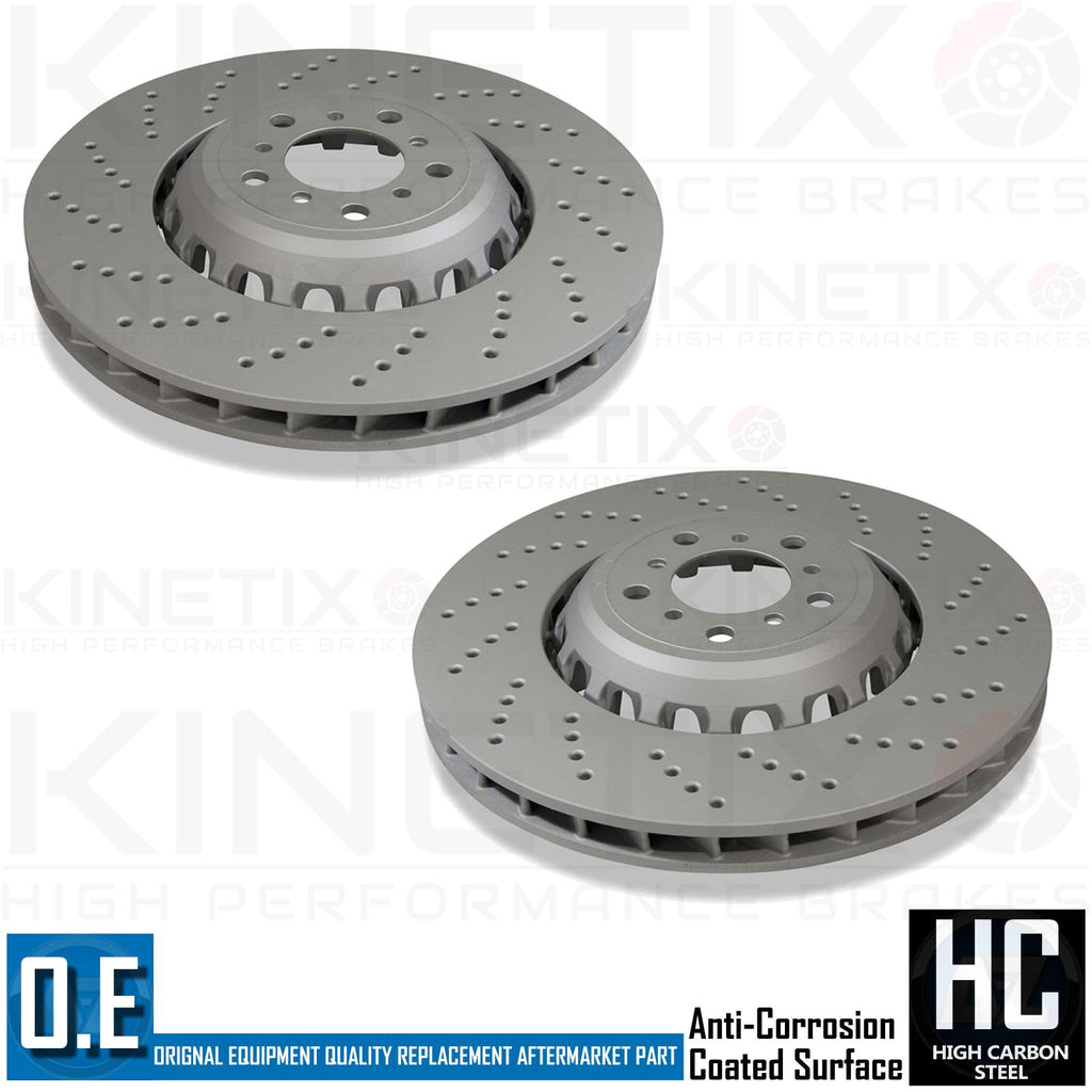 FIT BMW X5M X6M F85 F86 CROSS DRILLED FRONT LEFT & RIGHT BRAKE DISCS PAIR 395mm