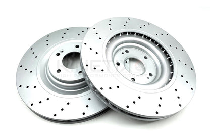 FOR HYUNDAI I30 N KONA N 2.0 N 2021- DRILLED FRONT BRAKE DISCS APEC PADS 360mm