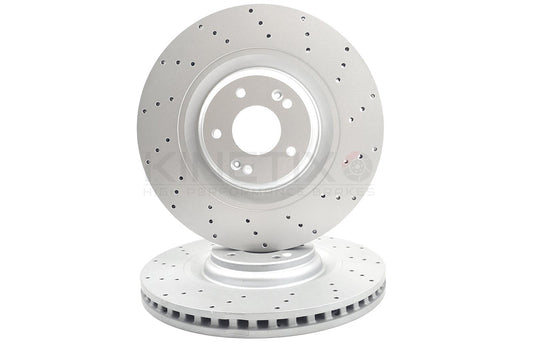 FOR HYUNDAI I30 N KONA N 2.0 N 2021- DRILLED FRONT BRAKE DISCS PAIR 360mm