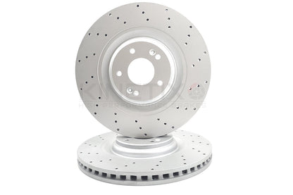 FOR HYUNDAI KONA ELANTRA 2.0 N DRILLED FRONT BRAKE DISCS PAIR 360mm 51712S0200