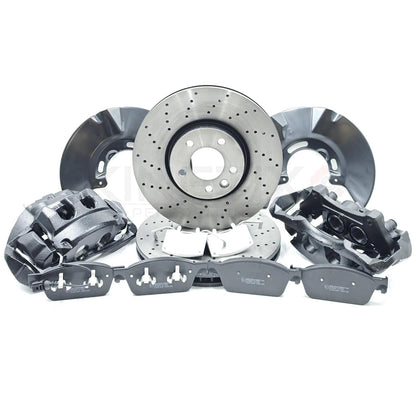FOR TRANSPORTER T5 T6 BIG BRAKE 340mm CONVERSION FRONT REAR DRILLED DISC PADS