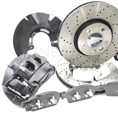 FOR TRANSPORTER T5 T6 BIG BRAKE 340mm CONVERSION FRONT REAR DRILLED DISC PADS