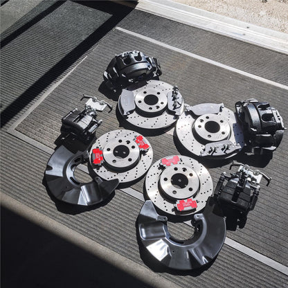 FOR TRANSPORTER T5 T6 BIG BRAKE 340mm CONVERSION FRONT REAR DRILLED DISC PADS