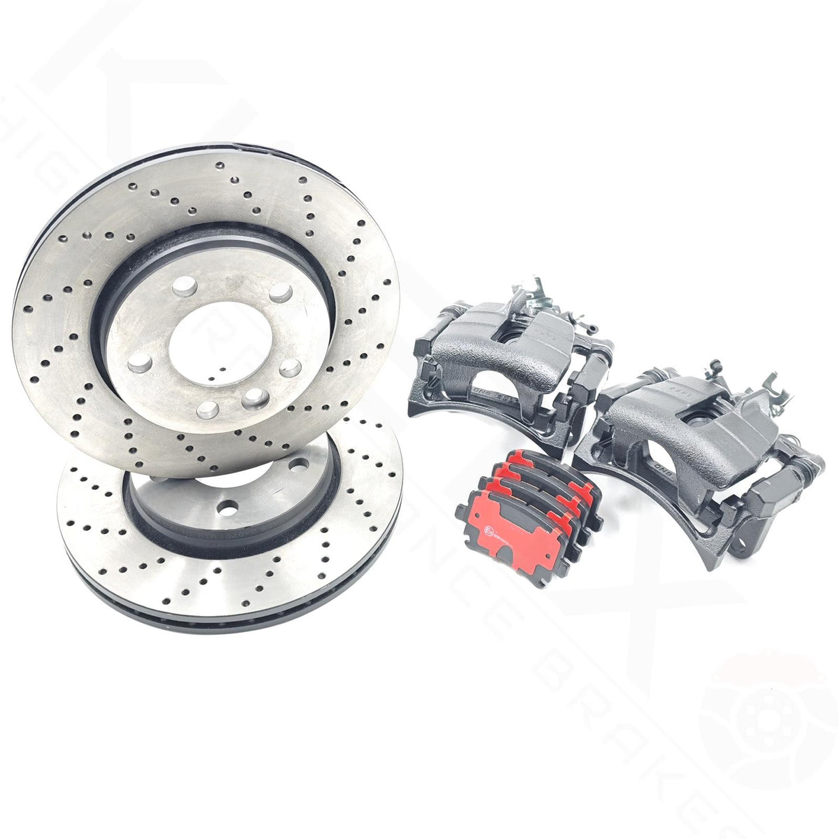 FOR TRANSPORTER T5 T6 BIG BRAKE 340mm CONVERSION FRONT REAR DRILLED DISC PADS