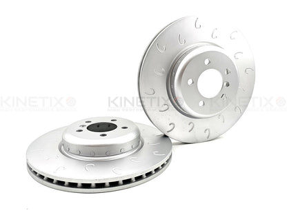 FITS BMW 3/4 SERIES F3x M SPORT J GROOVED FRONT BRAKE DISCS PADS & SENSOR 370mm