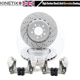 FOR BMW M3 E46 FRONT CSL 345mm X 28mm FRONT BRAKE DISCS CARRIER UPGRADE KIT