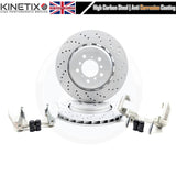 FOR BMW M3 E46 FRONT CSL 345mm X 28mm FRONT BRAKE DISCS CARRIER UPGRADE KIT