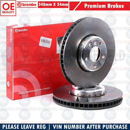 FOR BMW 535d M SPORT F10 F11 FRONT BREMBO HIGH CARBON BRAKE DISCS PADS WIRE 348m