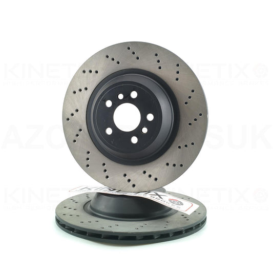 FOR BMW X3 M F97 X4 M F98 Competition CROSS DRILLED REAR LEFT RIGHT BRAKE DISCS PAIR 370mm