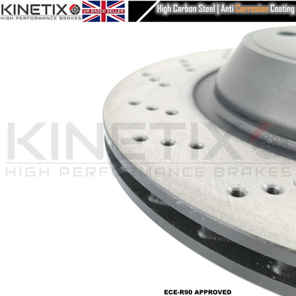 FOR BMW X3 M F97 X4 M F98 Competition CROSS DRILLED REAR LEFT RIGHT BRAKE DISCS PAIR 370mm