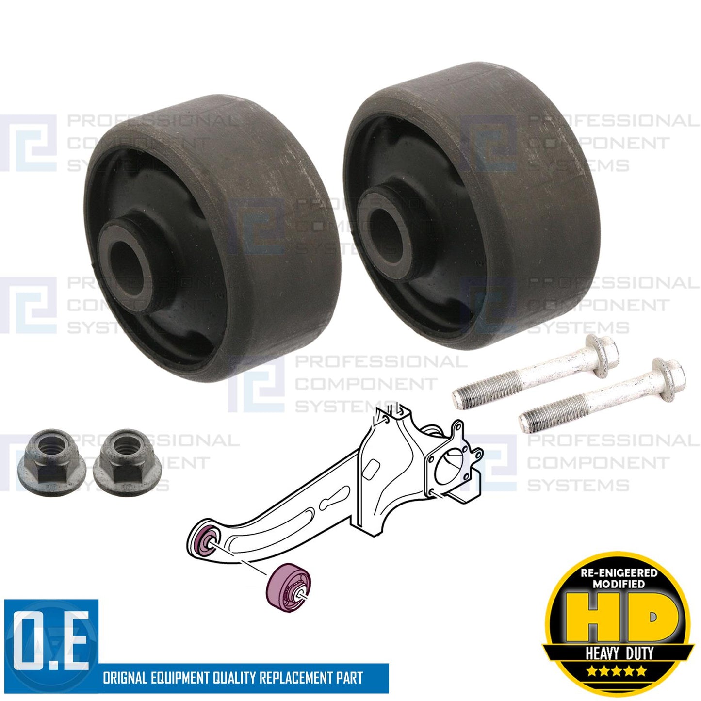 FOR MONDEO JAGUAR X TYPE REAR TRAILING ARM SUSPENSION CONTROL ARM BUSH BUSHES X2