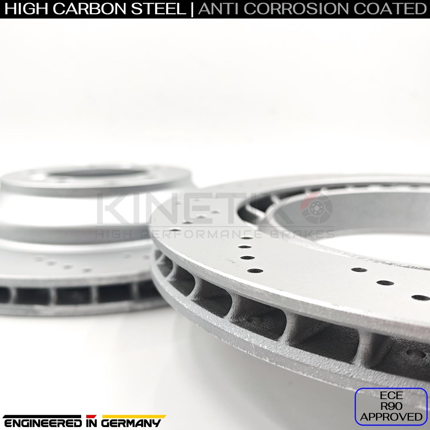 FOR AUDI E-TRON GT PORSCHE CAYENNE TAYCAN DRILLED REAR BRAKE DISCS PADS 358mm