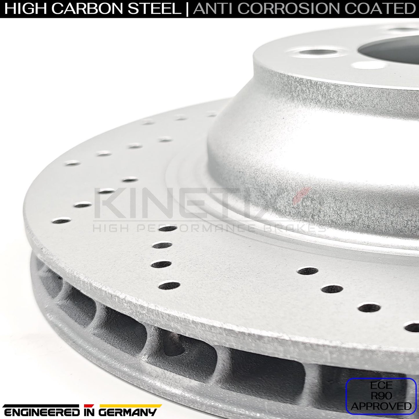 FOR AUDI E-TRON GT PORSCHE CAYENNE TAYCAN DRILLED REAR BRAKE DISCS PADS 358mm