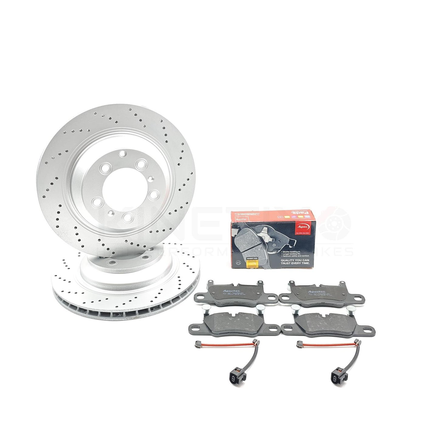 FOR AUDI E-TRON GT PORSCHE CAYENNE TAYCAN DRILLED REAR BRAKE DISCS PADS 358mm