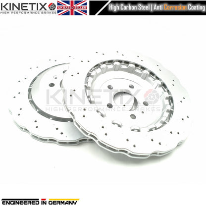 FOR AUDI RS6 (C7) 2013-2018 WAVEY REAR BRAKE DISCS PADS 356mm x 22mm 4G0615601