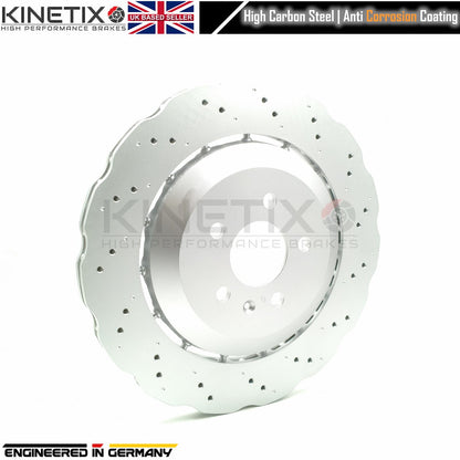 FOR AUDI RS6 (C7) 2013-2018 WAVEY REAR BRAKE DISCS PADS 356mm x 22mm 4G0615601