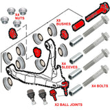 FOR IVECO DAILY 2014- 2 FRONT LOWER SUSPENSION WISHBONE ARM BALL JOINTS BUSHES