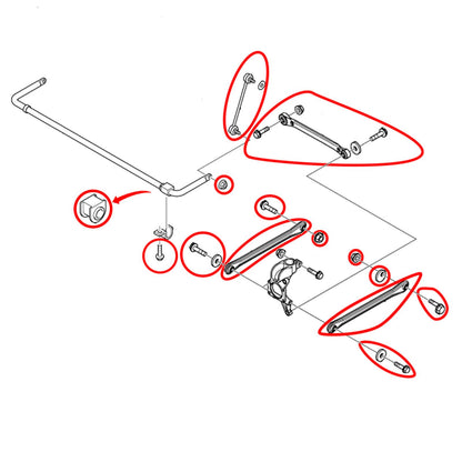 FOR MONDEO MK3 SALOON HATCH REAR SUSPENSION TRAILING ARMS LINKS RODS BUSHES KIT
