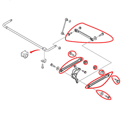 FOR MONDEO ST220 SALOON HATCH REAR SUSPENSION TRAILING ARMS LINKS RODS BUSHES K3