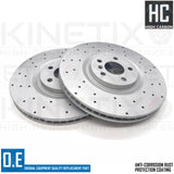 FOR BMW M235i F44 CROSS DRILLED FRONT BRAKE DISCS TEXTAR PADS SENSOR 360mm