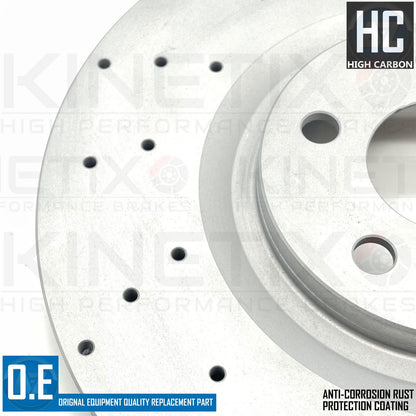 FOR BMW X2 M35i F39 CROSS DRILLED FRONT BRAKE DISCS TEXTAR PADS SENSOR 360mm