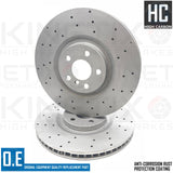 FOR BMW M235i xDrive 2019- F44 DRILLED FRONT BRAKE DISCS APEC PADS SENSOR 360mm
