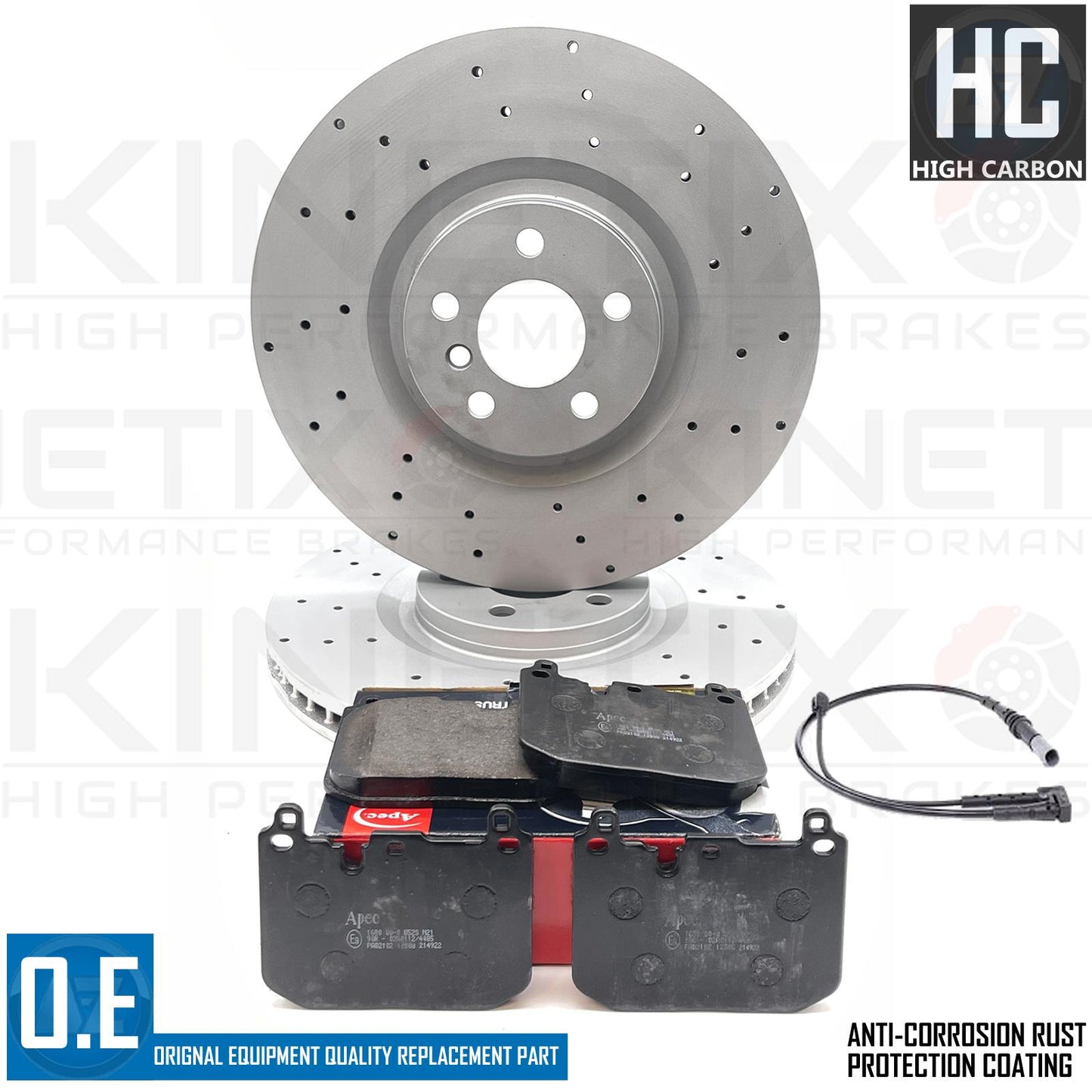 FOR BMW 128ti M135i M235i F39 F40 F44 DRILLED FRONT BRAKE DISCS PADS WIRE 360mm