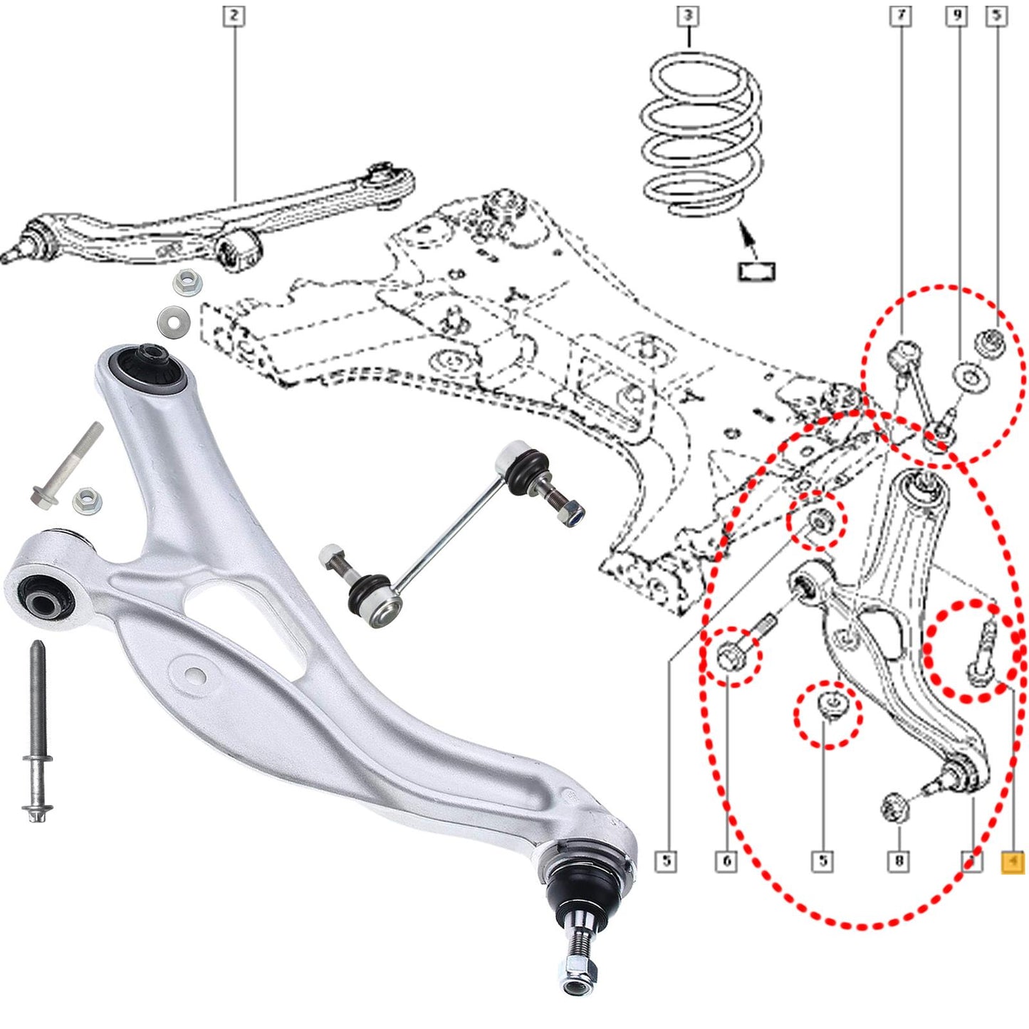 FOR RENAULT CLIO SPORT 197 200 RS MK3 FRONT SUSPENSION WISHBONE ARM LINK BOLTS