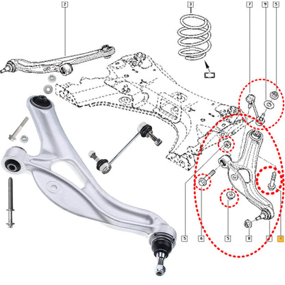 FOR RENAULT CLIO SPORT 197 200 RS MK3 FRONT SUSPENSION WISHBONE ARM LINK BOLTS