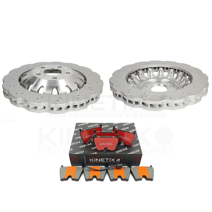 FOR AUDI RS3 8V 2015-2020 WAVEY FRONT BRAKE DISCS RACING PADS 370mm 8V0615301C