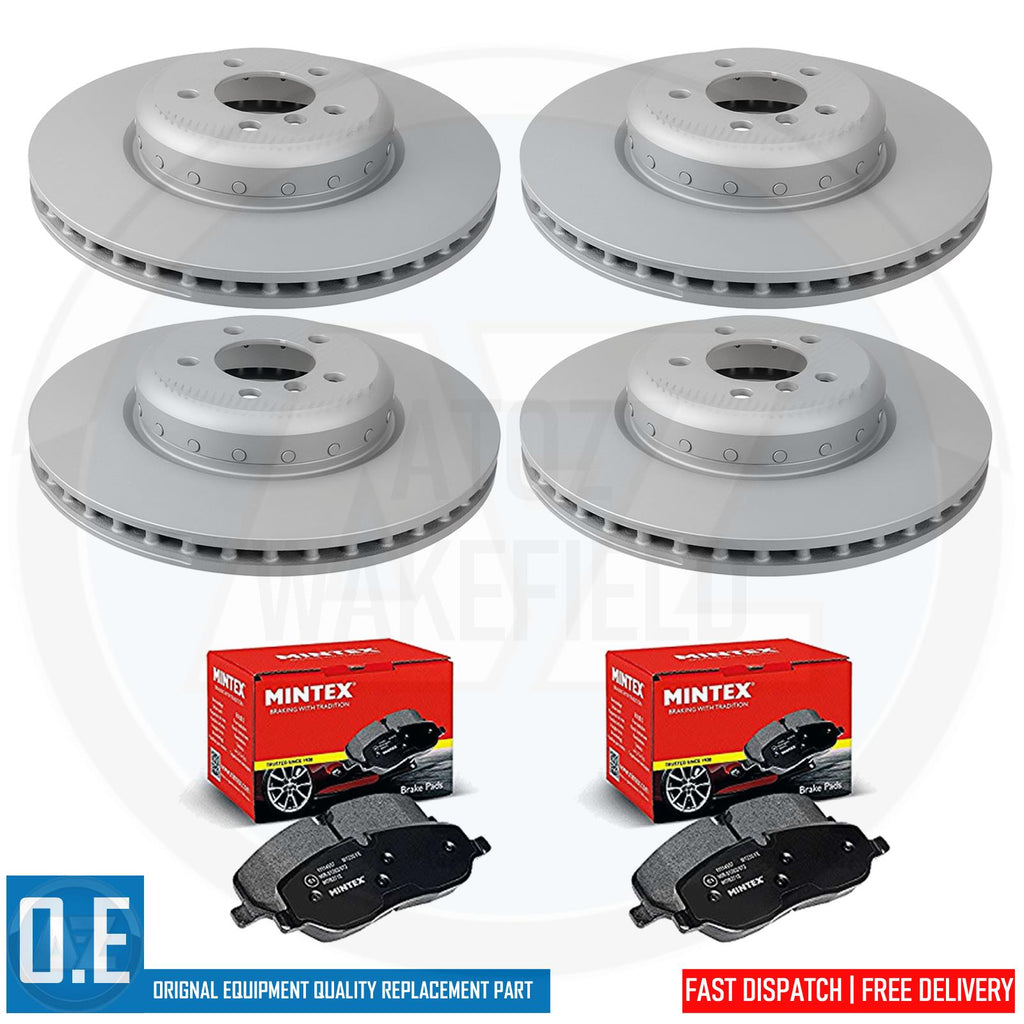 FRONT REAR TEXTAR COATED BRAKE DISCS MINTEX BRAKE PADS 370mm 345mm BMW 4 SERIES