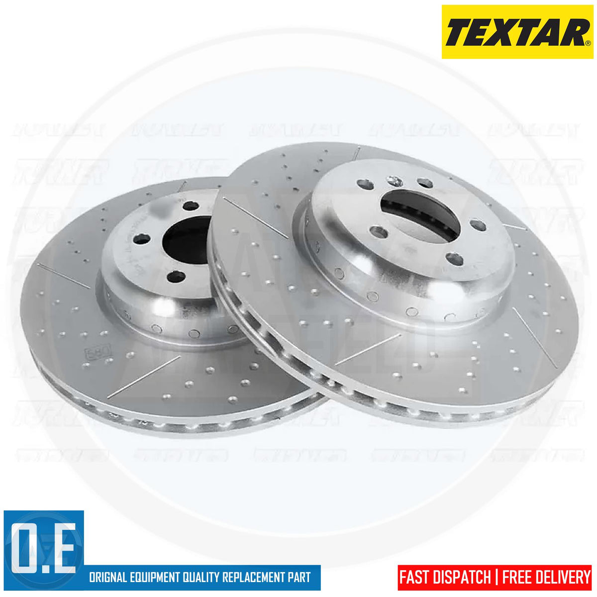FOR BMW 430d 435d 435i 440i M SPORT DIMPLED GROOVED FRONT BRAKE DISCS PAIR 370mm