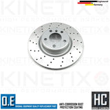 FOR BMW 330d 335d FRONT REAR DRILLED BRAKE DISCS BREMBO PADS WIRES 340mm 345mm