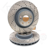 FOR KIA STINGER 3.3 T-GDI 2017- FRONT CROSS DRILLED BRAKE DISCS PADS 350mm