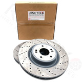FOR KIA STINGER 3.3 GDI 17- FRONT PERFORMANCE CROSS DRILLED BRAKE DISCS 350mm