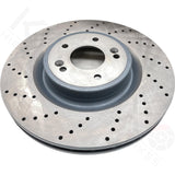 FOR KIA STINGER 2017- FRONT PERFORMANCE CROSS DRILLED BRAKE DISCS PAIR 350mm