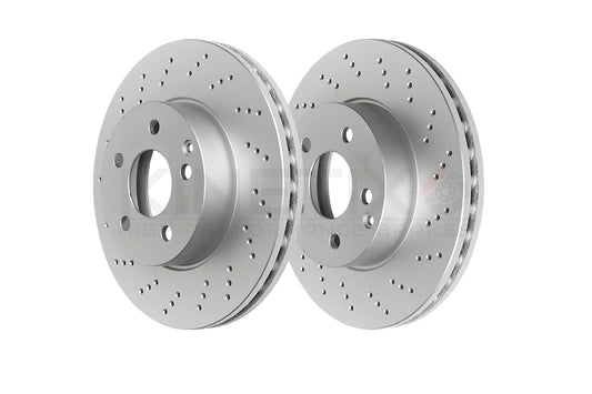 FOR BENTLEY CONTINENTAL 6.0 REAR LEFT RIGHT DRILLED BRAKE DISCS PAIR 355mm