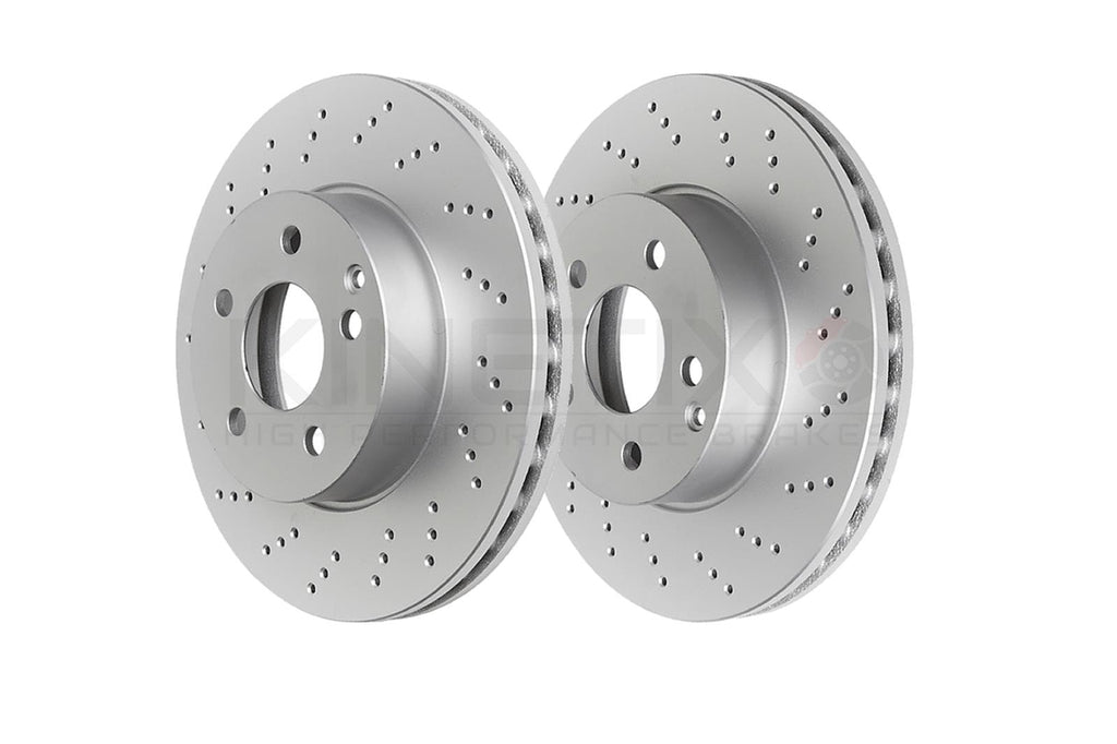 FOR BENTLEY CONTINENTAL 6.0 REAR LEFT RIGHT DRILLED BRAKE DISCS PAIR 355mm