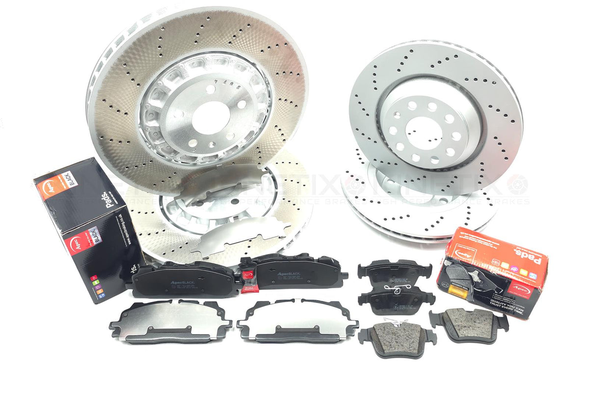 FOR CUPRA FORMENTOR VZ5 DRILLED FRONT REAR BRAKE DISCS APEC PADS WIRES 375m 310m