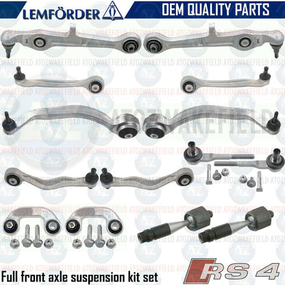 FOR AUDI RS4 B7 FRONT UPPER LOWER SUSPENSION WISHBONE CONTROL ARM KIT LEMFORDER