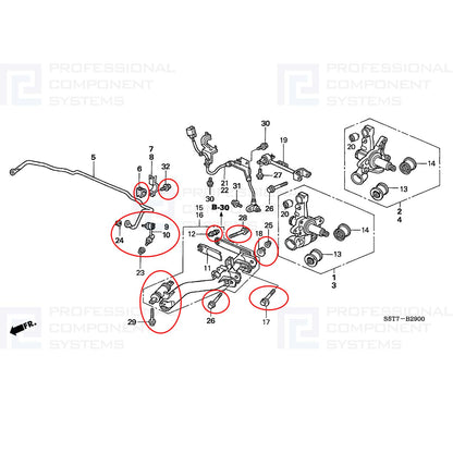 FOR HONDA CIVIC EP3 INTEGRA DC5 TYPE R REAR TRAILING ARM BUSHES HEAVY DUTY KIT