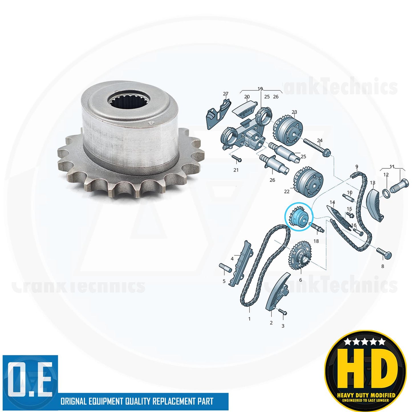 FOR AUDI SEAT SKODA VW VAG 3.6 V6 FUEL PUMP TIMING FP SPROCKET 03H109570E/H