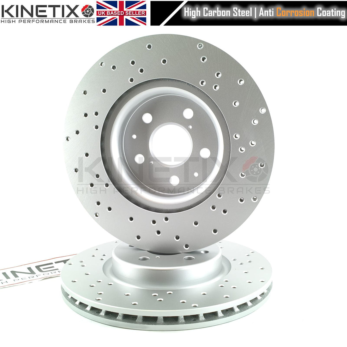 FOR BYD SEAL EV 2022- CROSS DRILLED FRONT BRAKE DISCS PADS 344mm X 28mm 1393332000 | EKEB3501111C